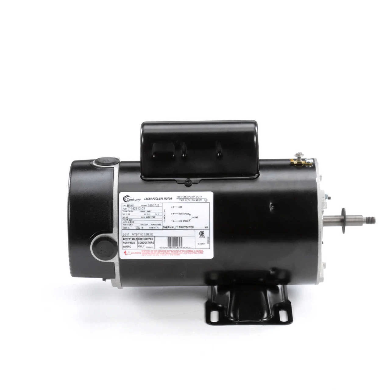 BN61 Century 2 Hp 3450/1725 RPM 48Y Frame 230V 2-Speed Pool & Spa Electric Motor Century # BN61 5 BN61 Century 2 Hp 3450/1725 RPM 48Y Frame 230V 2-Speed Pool & Spa Electric Motor Century # BN61 - Image 3