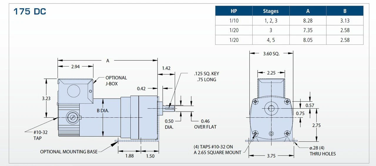 Bison 011-175-0186 Gear Motor 1/20 Hp 10 RPM 90/130VDC 4 Bison 011-175-0186 Gear Motor 1/20 Hp 10 RPM 90/130VDC - Image 2