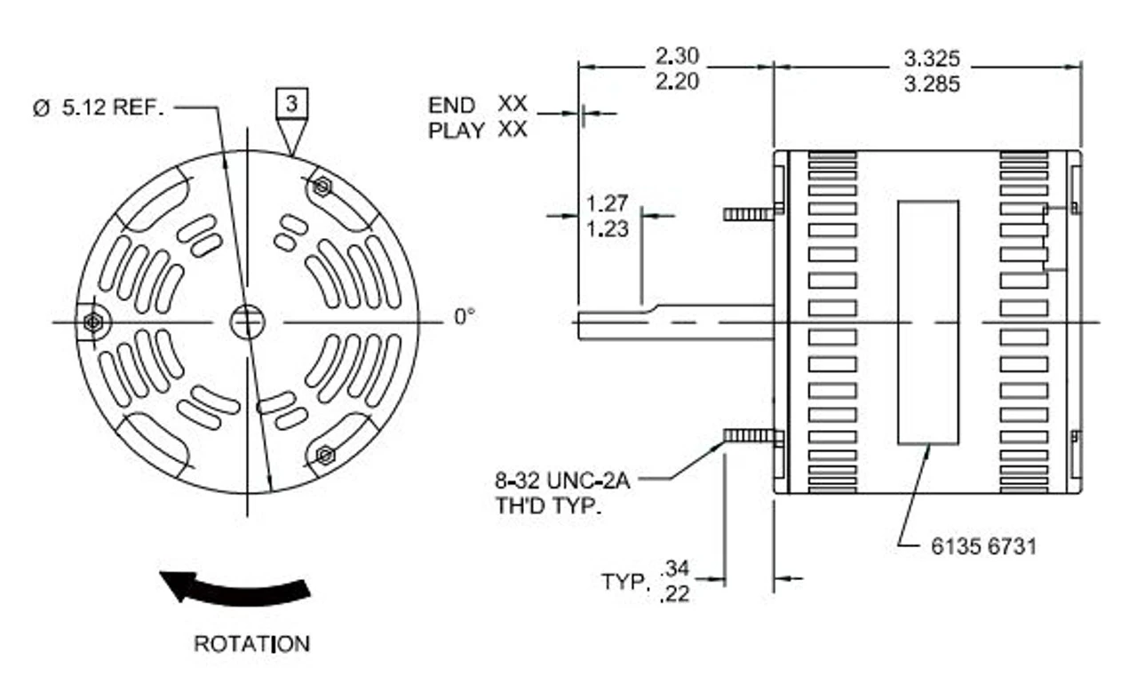Fasco D0975 Motor | 1/20 Hp 1045 RPM 115 Volts (Penn Vent 7151-2139) 4 Fasco D0975 Motor | 1/20 Hp 1045 RPM 115 Volts (Penn Vent 7151-2139) - Image 2
