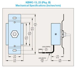 KBWC-13 | KB Electronics Solid State Variable Speed AC Electric Motor Control 2.5 Max Amps 115V -MotorHub Shop K177 1002 DIMS 06890.1683559832
