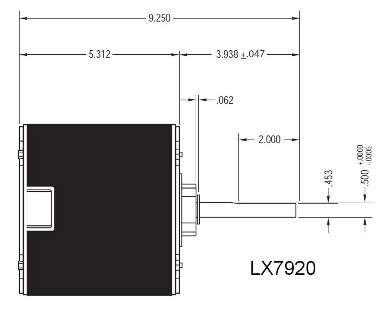 LX7920 Nidec | 1/2 Hp 1075 RPM 5-Speed 115V; 5.6" Condenser Fan Motor 4 LX7920 Nidec | 1/2 Hp 1075 RPM 5-Speed 115V; 5.6" Condenser Fan Motor - Image 2