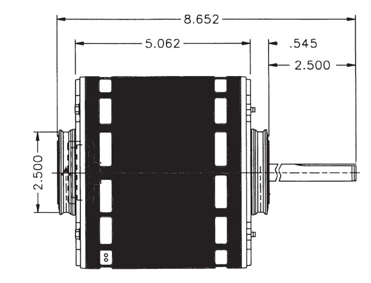 8066 Nidec | 3/4 Hp 1075 RPM 3-Speed 208-230V; 5.6" Blower Motor 4 8066 Nidec | 3/4 Hp 1075 RPM 3-Speed 208-230V; 5.6" Blower Motor - Image 2