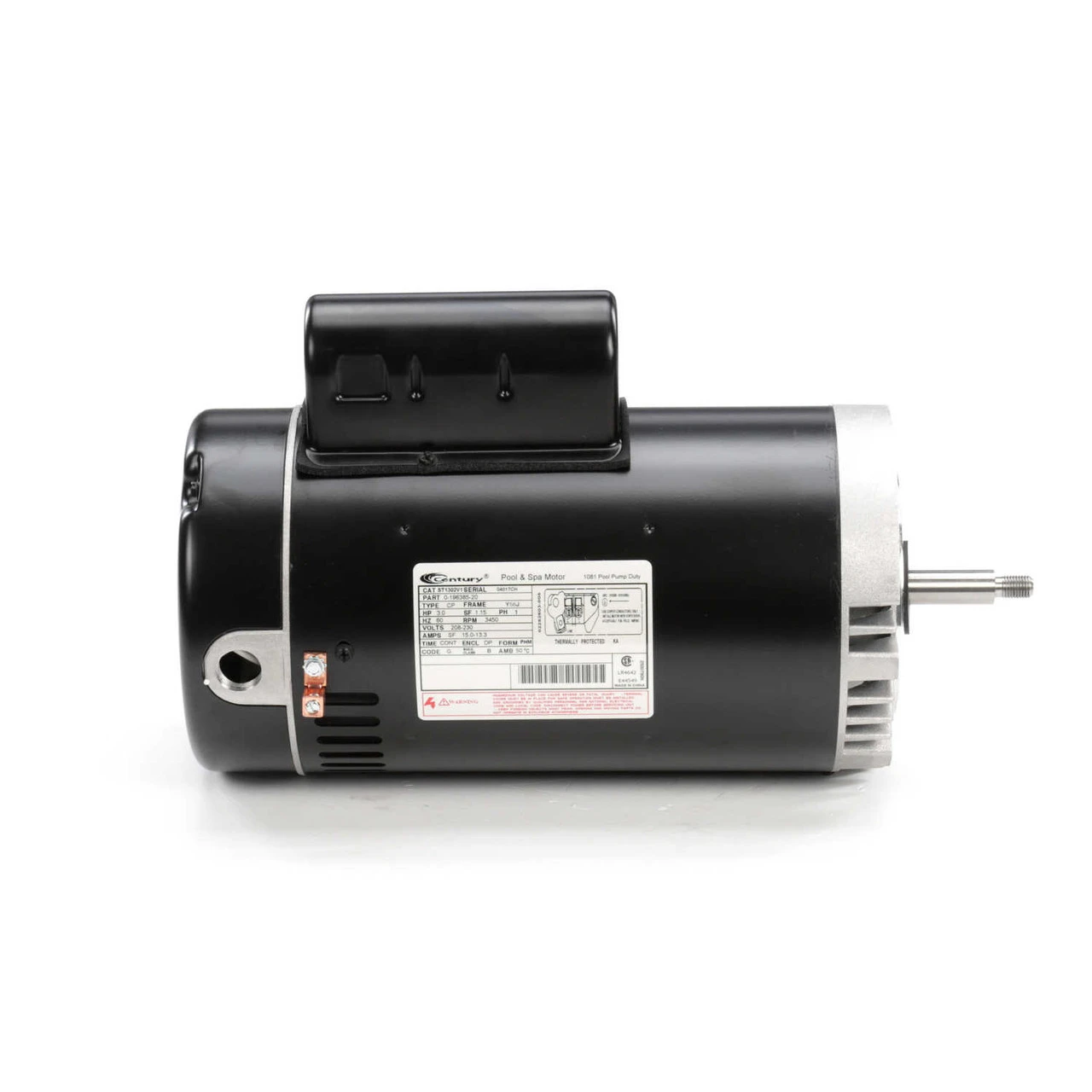 ST1302V1 Century 3 Hp 3450 RPM 56J Frame 208-230V Energy Efficient Swimming Pool Motor 4 ST1302V1 Century 3 Hp 3450 RPM 56J Frame 208-230V Energy Efficient Swimming Pool Motor - Image 2
