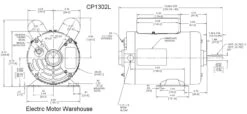 CP1302L Century 3 HP 3450 RPM 56 Frame 208-230V Air Compressor Motor - Century # CP1302L 9 CP1302L Century 3 HP 3450 RPM 56 Frame 208-230V Air Compressor Motor - Century # CP1302L -MotorHub Shop cp1302l dim 78475.1555333066