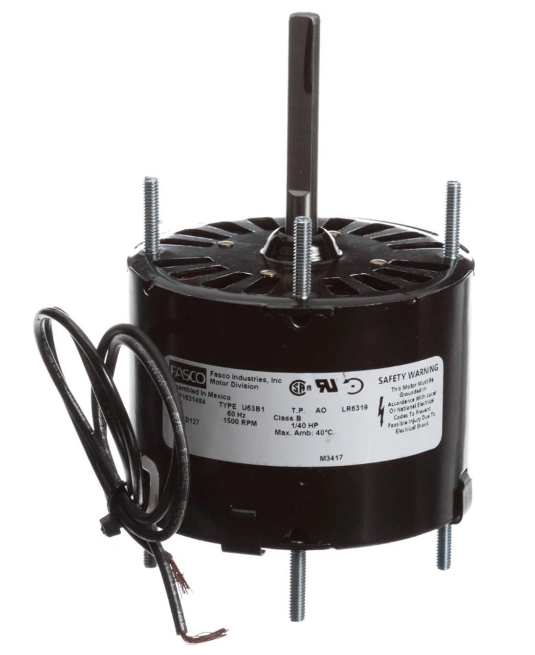 Fasco D127 Motor | 1/40 Hp 1500 RPM CCW 3.3" Diameter 115 Volts 3 Fasco D127 Motor | 1/40 Hp 1500 RPM CCW 3.3" Diameter 115 Volts