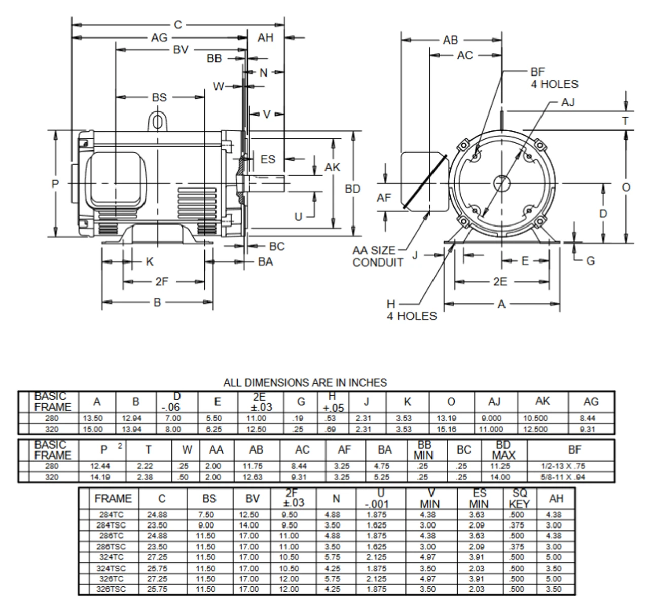 D40P1DSC Nidec 40 Hp 3600 RPM 286TSC Frame (Rigid Base) 208-230/460V ODP 3-Phase Electric Motor 4 D40P1DSC Nidec 40 Hp 3600 RPM 286TSC Frame (Rigid Base) 208-230/460V ODP 3-Phase Electric Motor - Image 2