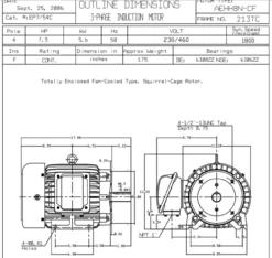 EP7/54C TECO Westinghouse 7 1/2 Hp 1800 RPM 213TC Cast Iron 230/460V TEFC Severe Duty 3-Phase Motor -MotorHub Shop ep754c line 27295.1694195862