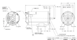 AGL75FL2 US Motors 3/4 Hp 3450/1725 RPM 48 Frame 115V Thru-Bolt Pool-Spa Motor